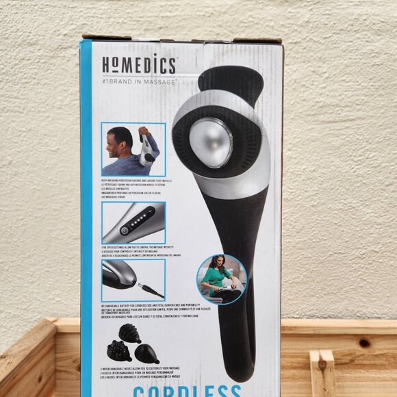 NEW Homedics Cordless Back Massager Neck Shoulders Percussion Massager with Rech - Picture 1 of 12